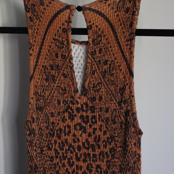 FARM Rio for Anthropologie Brown/Black Midi Dress - Picture 6 of 8